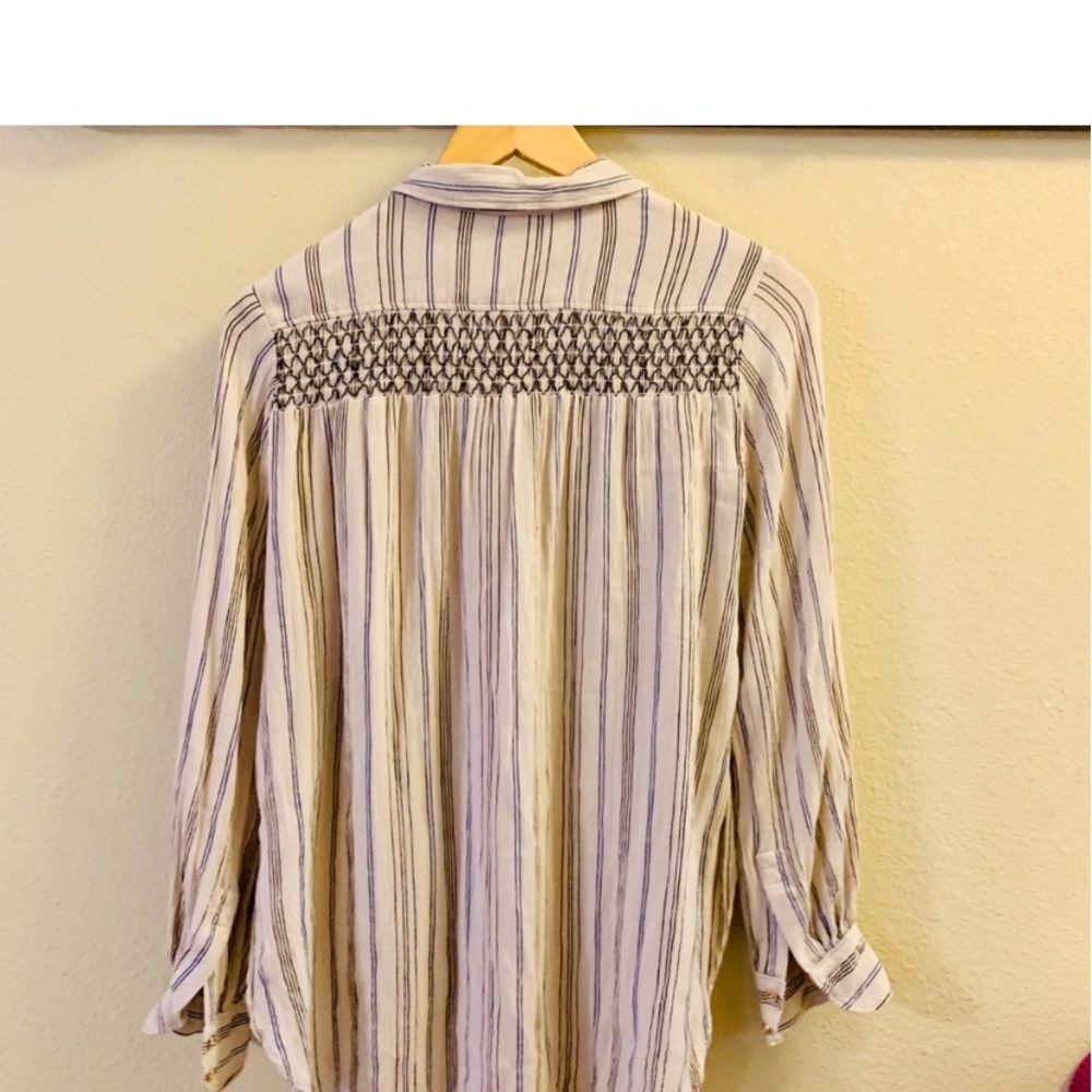ANTHROPOLOGIE FLOREAT Northfolk Stripe Button Down Top - Picture 8 of 10